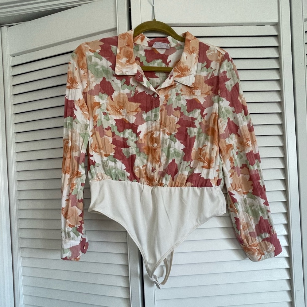 Sage Multicolor Floral Bodysuit